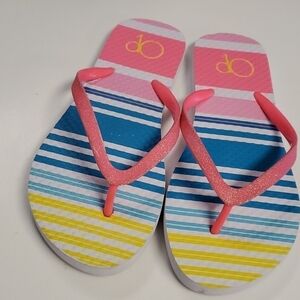 OP bight pink/yellow flip flops -  5/6